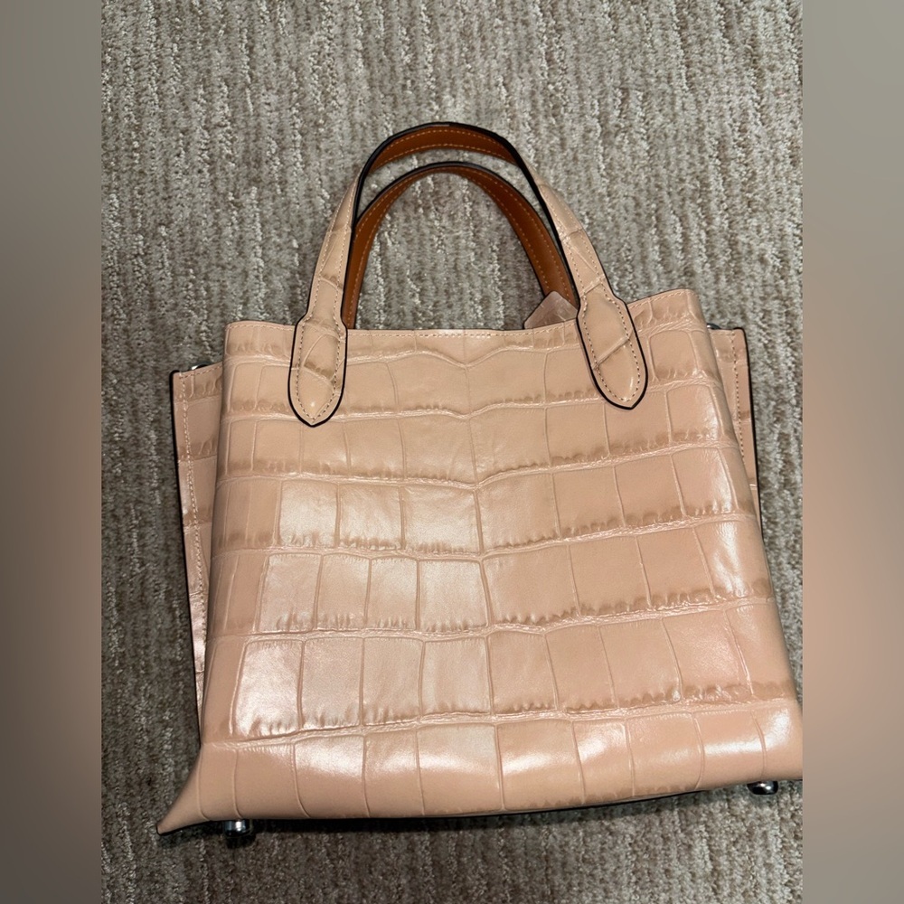 Coach Willow Croc-Embossed Leather Tote – Blush Beige – Satchel Bag - Picture 3 of 8